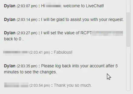Customer service chat