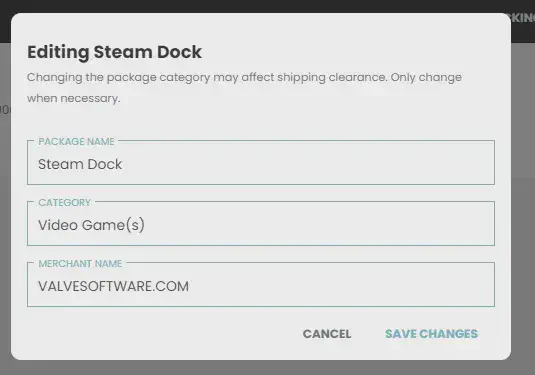 Value declaration form